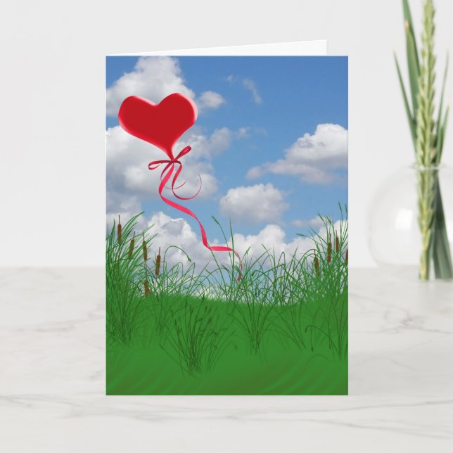 Cartão De Festividades Valentine Balloon (Frente)