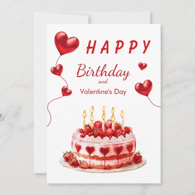 Cartão De Festividades Valentine Birthday Wishes for Sweethearts (Frente)