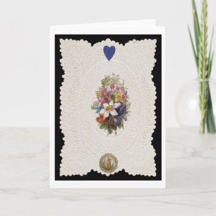 Cartão De Festividades Valentine card depicting flowers, c.1840 (colour l