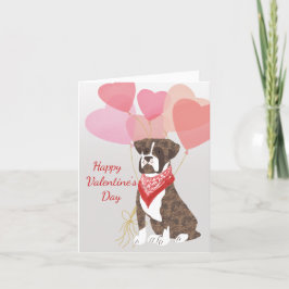 Cartão De Festividades Valentine Card From Dog Brindle Boxer Red Balloons