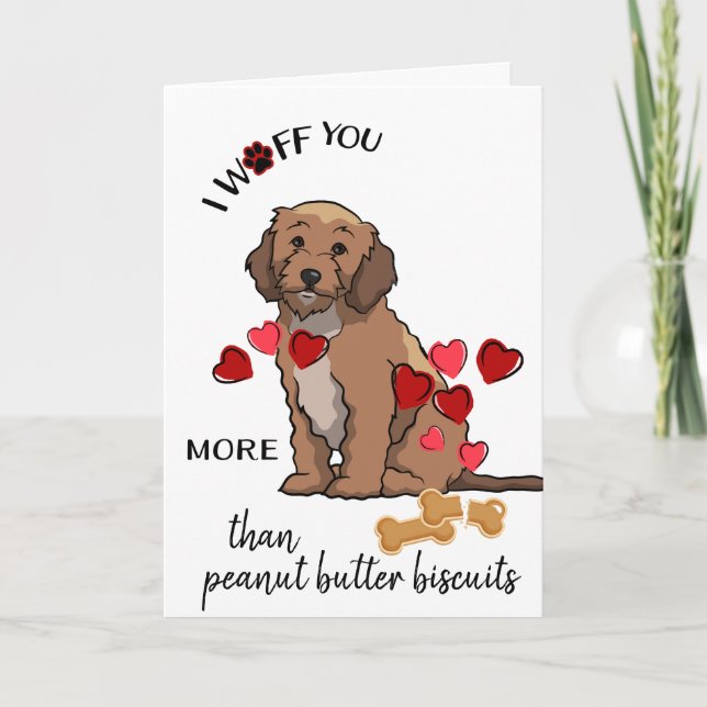 Cartão De Festividades Valentine Card from Your Cockapoo Dog Love Biscuit (Frente)