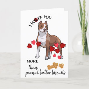 Cartão De Festividades Valentine Card from Your Fawn Pitbull Dog Love