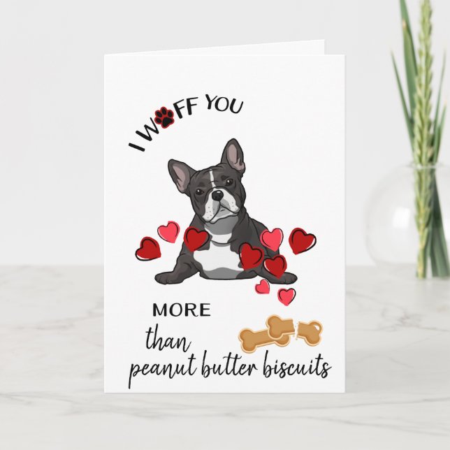 Cartão De Festividades Valentine Card from Your French Bulldog  Dog  Love (Frente)
