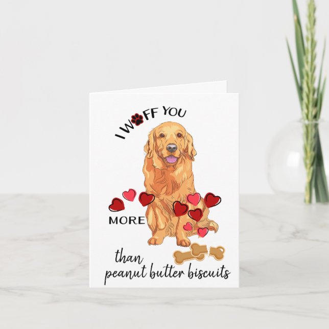 Cartão De Festividades Valentine Card from Your Golden Retriever Dog Love (Frente)