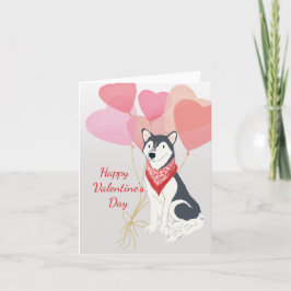 Cartão De Festividades Valentine Card from your Siberian Husky Balloons