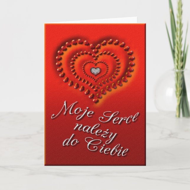 Cartão De Festividades Valentine Card in Polish (Frente)