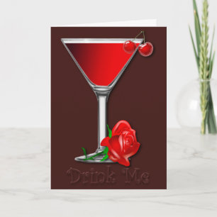 Cartão De Festividades Valentine Cherry Martini Card