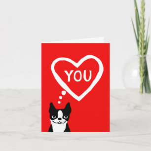 Cartão De Festividades Valentine de Boston Terrier