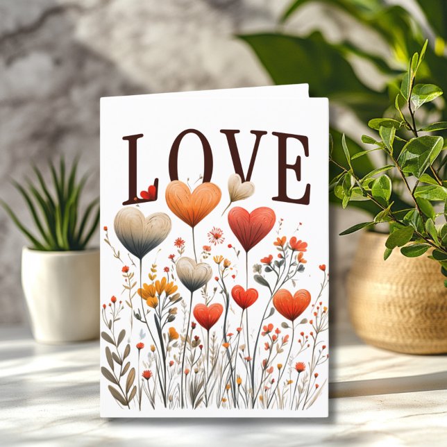 Cartão De Festividades Valentine de Flores Silvestres Antigas (Criador carregado)