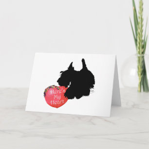 Cartão De Festividades Valentine de Terrier Escocês