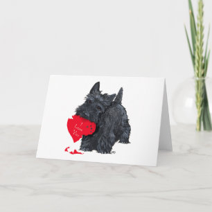 Cartão De Festividades Valentine de Terrier Escocês