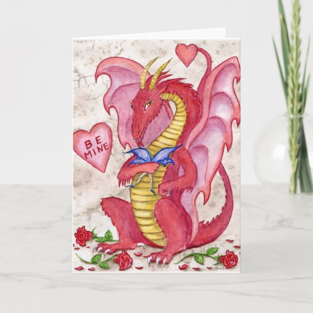 Cartão De Festividades Valentine Dragon (Frente)