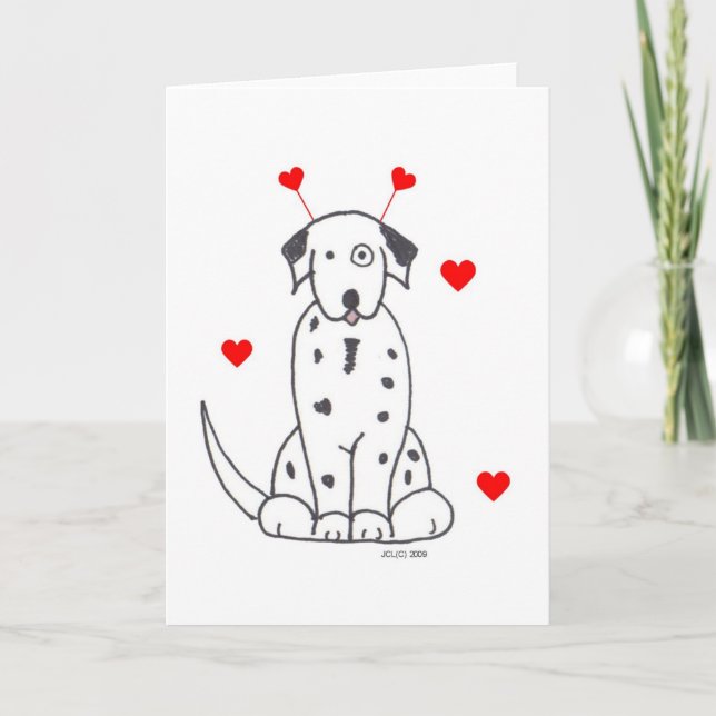 Cartão De Festividades Valentine Ears Dalmatian Card (Frente)