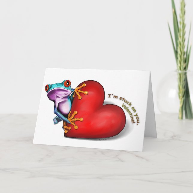 Cartão De Festividades valentine frog card (Frente)