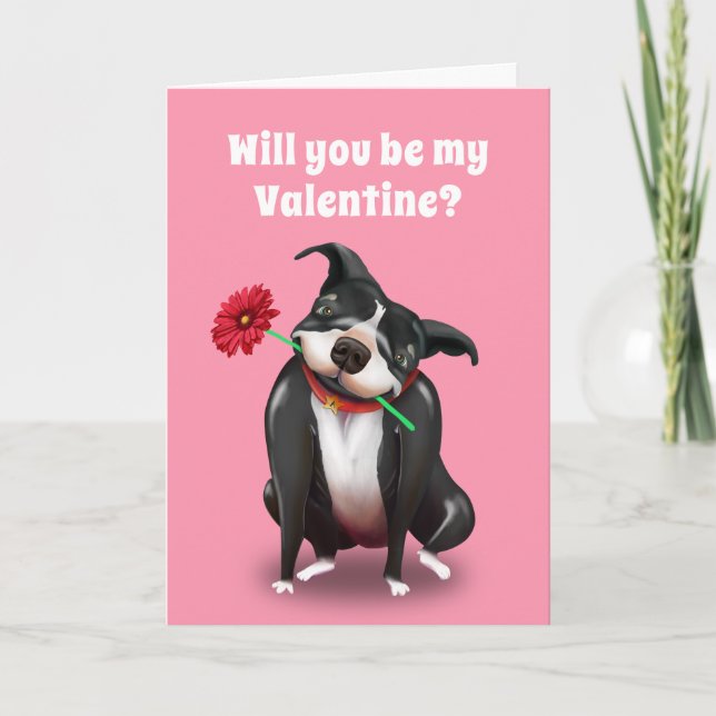 Cartão De Festividades Valentine Greeting Cards | Pit Bull Dog Lover (Frente)