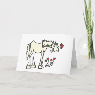Cartão De Festividades Valentine Horse Custom Message Greeting Card