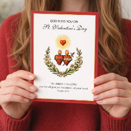 Cartão De Festividades Valentine Jesus Catholic Religious Sacred Heart 