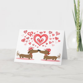 Cartão De Festividades Valentine Love Dachshunds