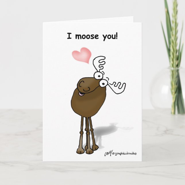 Cartão De Festividades Valentine Moose (Frente)