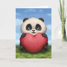 Cartão De Festividades Valentine Panda