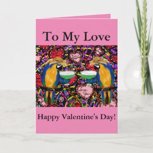 Cartão De Festividades Valentine Parrots