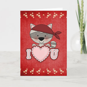 Cartão De Festividades Valentine Raccoon card