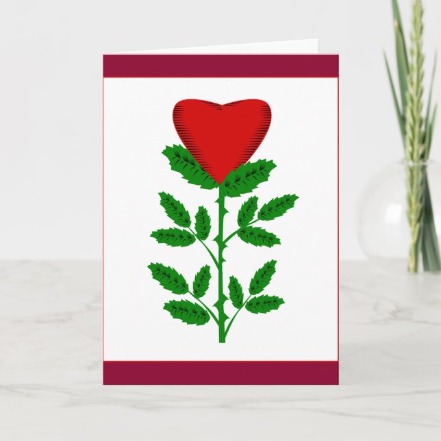 Cartão De Festividades Valentine Rose Blank Card (Frente)