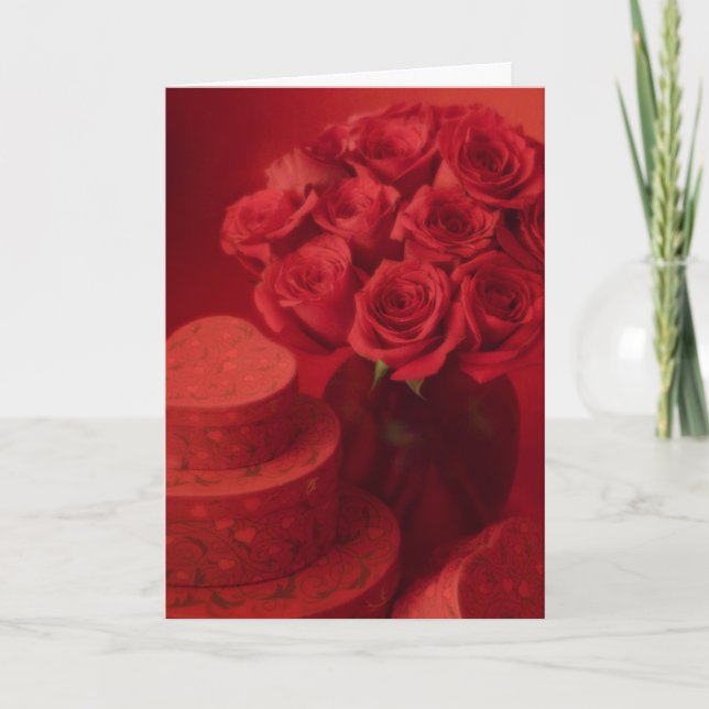 Cartão De Festividades Valentine rose bouquet (Frente)