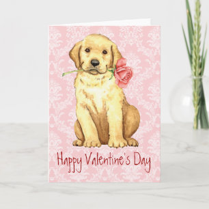 Cartão De Festividades Valentine Rose Yellow Lab