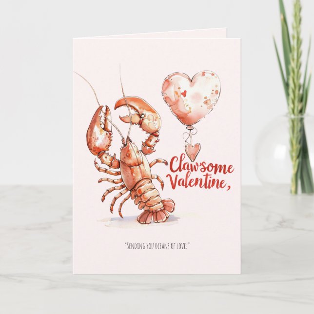 Cartão De Festividades Valentine’s Day Clawsome Valentine Holiday Card (Frente)
