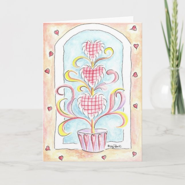 Cartão De Festividades Valentine Topiary (Frente)