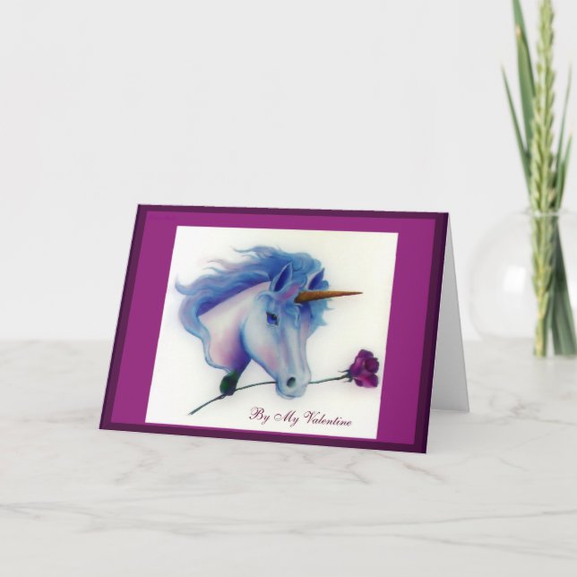 Cartão De Festividades Valentine Unicorn Cards (Frente)