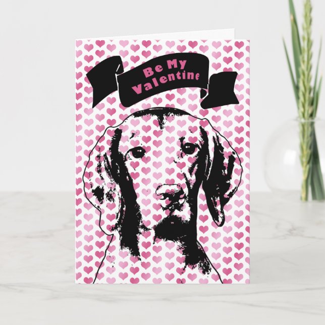 Cartão De Festividades Valentine - Vizsla Silhouette- Reagan (Frente)