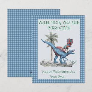 Cartão De Festividades Valentine, Você É DINO-Mite! Sala de Aula Azul  