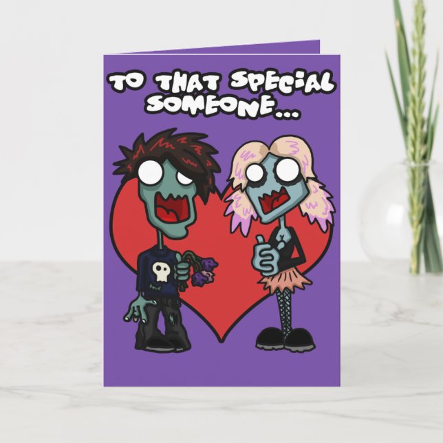 Cartão De Festividades Valentine Zombies Card (Frente)