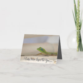 Cartão De Festividades Valentine's Card featuring Colorful Gecko