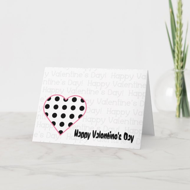 Cartão De Festividades Valentine's Card - Polka Dot Heart (Frente)