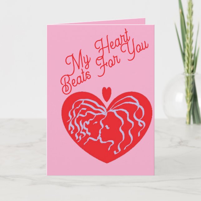 Cartão De Festividades Valentine's Cards : Heart beats for You . (Frente)