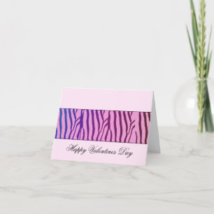 Cartão De Festividades Valentines com Estampa de Zebra Moderna