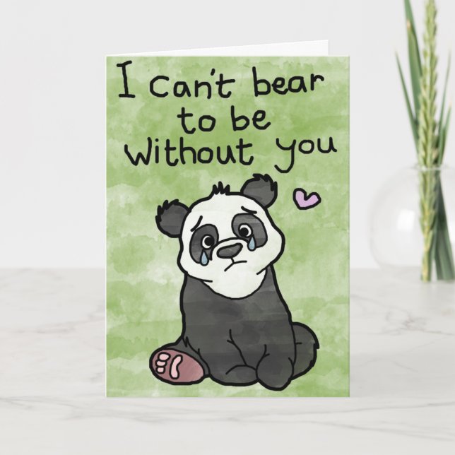 Cartão De Festividades Valentines Day Card - Can't Bear To Be Without You (Frente)
