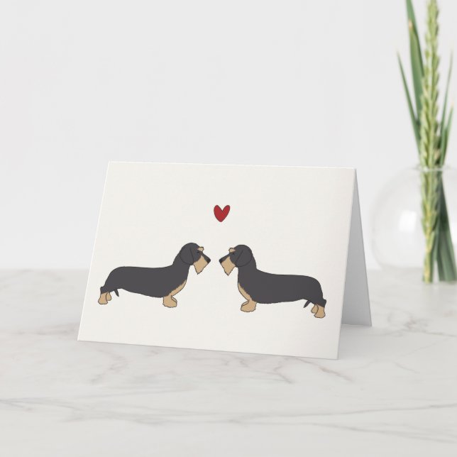 Cartão De Festividades Valentine's Day Card Cute Dachschund (Frente)