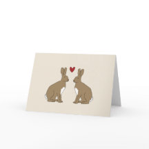 Valentine's Day Card Cute Rabbits