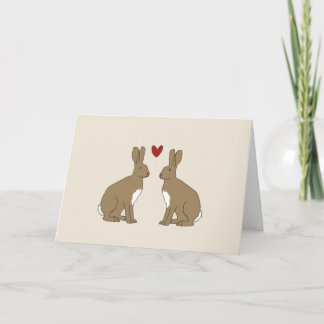 Cartão De Festividades Valentine's Day Card Cute Rabbits