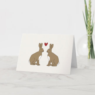 Cartão De Festividades Valentine's Day Card Cute Rabbits