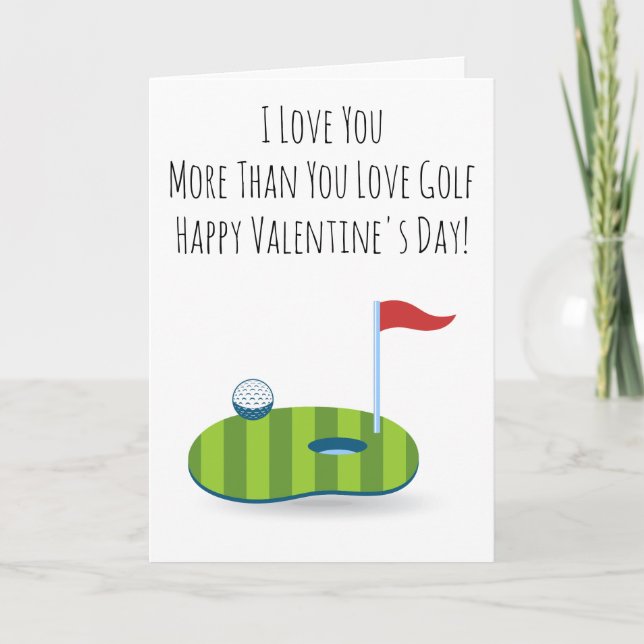 Cartão De Festividades Valentines Day Card For Golfer Funny Golf Player (Frente)