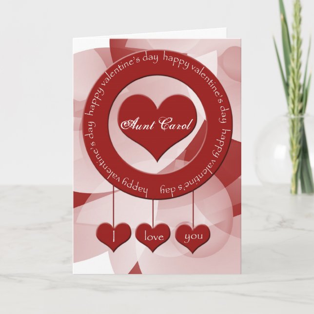Cartão De Festividades Valentine's Day Card for Special Aunt (Frente)