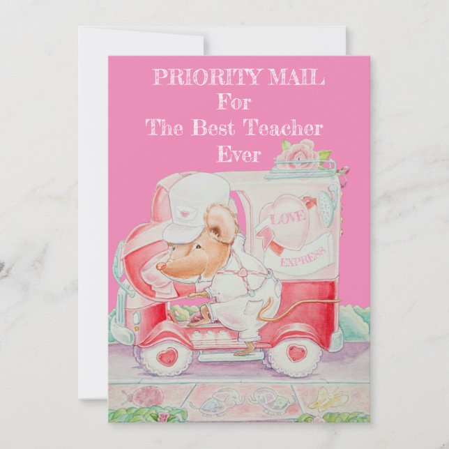 Cartão De Festividades Valentine's Day Card for Teacher (Frente)