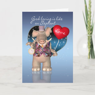 Cartão De Festividades Valentine's Day Card - Humorous - Elephant Valenti