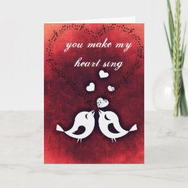 Cartão De Festividades Valentine's Day Card Love Birds