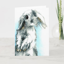 Cartão De Festividades Valentine's Day Card: White Rabbit Drawing